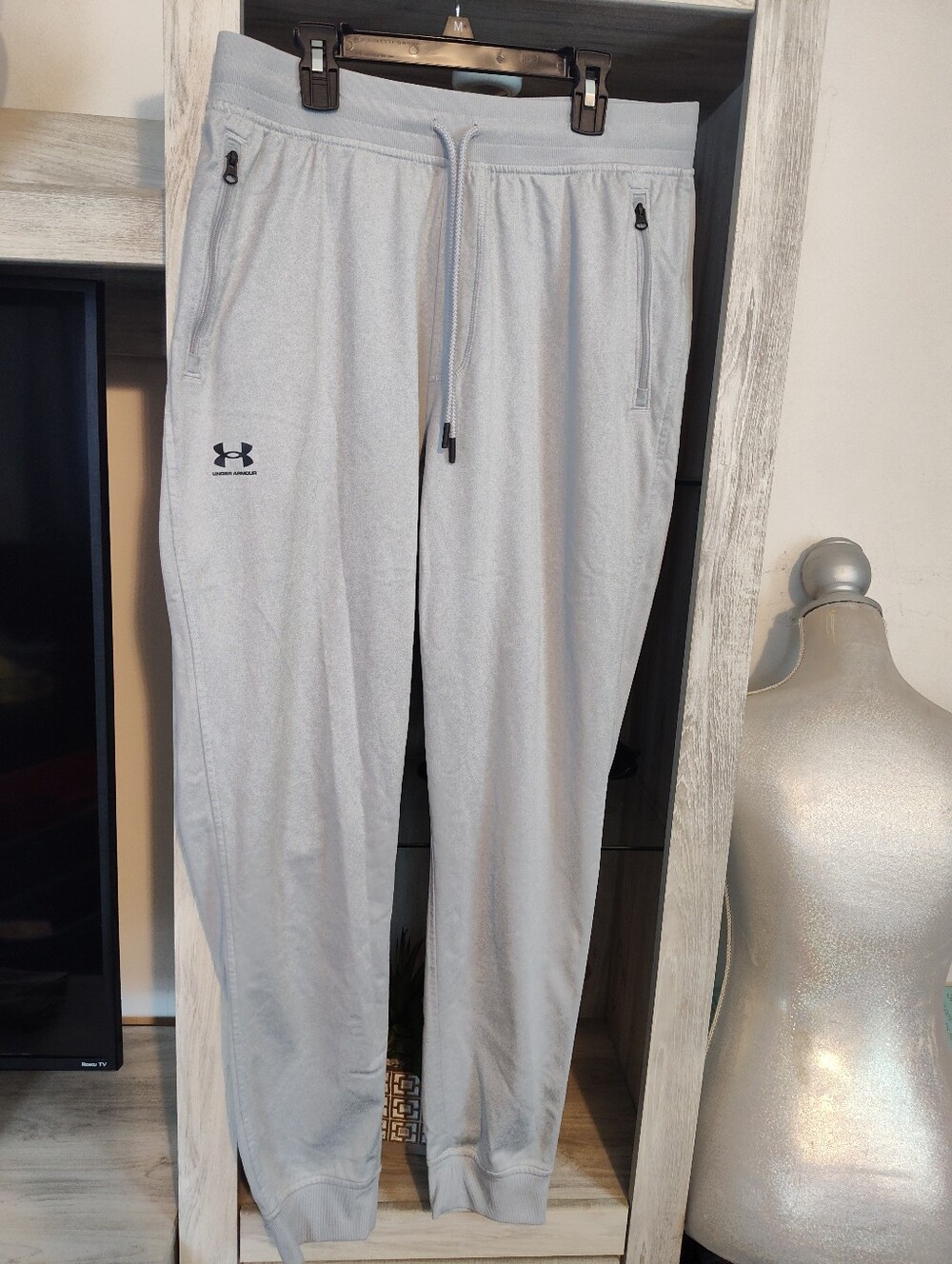 LG Light Gray Men's Athletic Jogger Pants SZ L